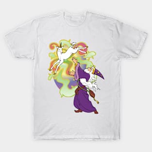 Wizard Conjuring a Unicorn T-Shirt